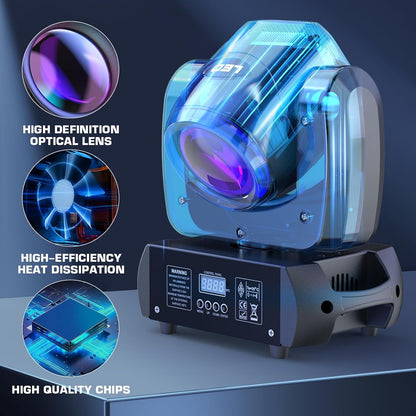 100 W Moving Head LED DMX DJ-lichten draaiende spot beam 18-voudig prisma podiumverlichting 8 kleuren met geluid geactiveerde modi voor bruiloftsfeesten kerk live band show bar disco party