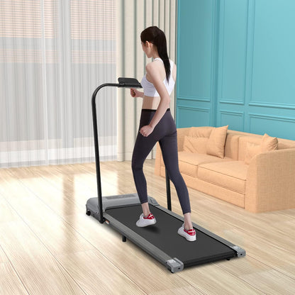 Treadmill Folding Electric with LCD Display Fitness Walkpad Jogging LED Electric Walkpad Remote Control Motorised Home Gym Exercise Bike Display Home Fitness Device Home - QUORE