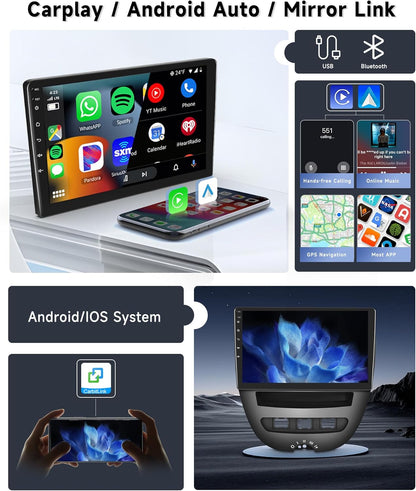 Autoradio Android 13 voor Peugeot 107 / Citroën C1 / Toyota Aygo 2004-2014 – Android autoradio – Multimediasysteem – Navigatiesysteem – Car stereo – 10,1 Inch HD IPS Touchscreen – Draadloze CarPlay en Android Auto