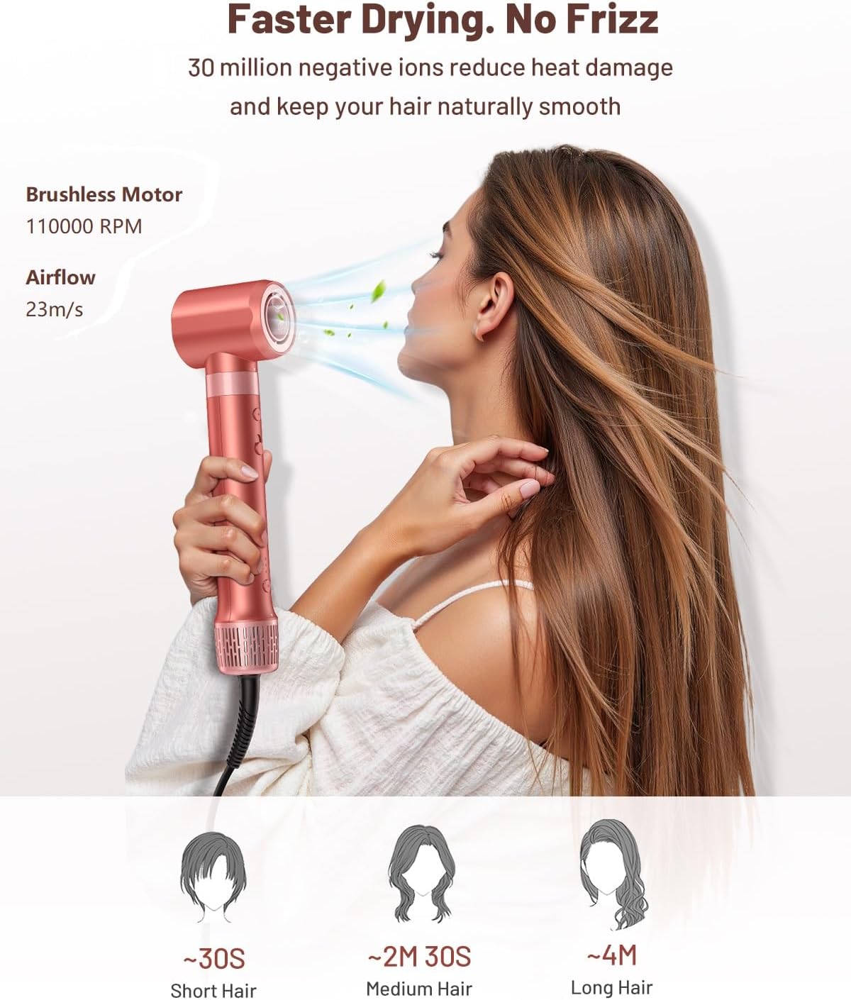 5-In-1 Air Styler – Föhnborstel – Krultang – Krulborstel – Volumeborstel – 110.000 Tpm Borstelloze Motor – 23 M/S Luchtstroom