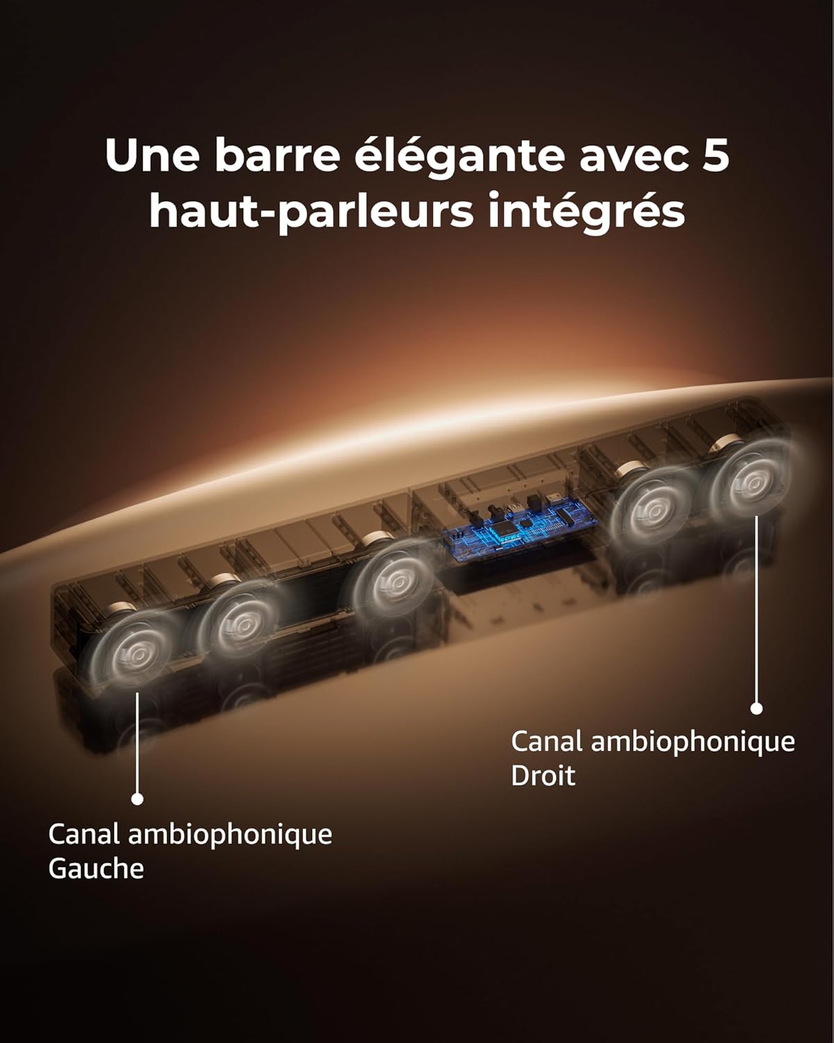 ULTIMEA Poseidon M60 Boom, 5.1ch soundbar met Dolby Atmos, thuisbioscoop 4D surround sound systeem, 340 W soundbar voor tv-apparaten met subwoofer, basversterking, app-bediening, Bluetooth 5.4