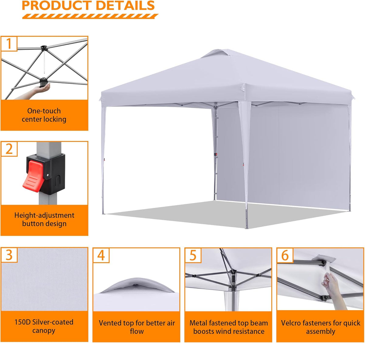 BONTEC 3 x 3 m Paviljoen waterdicht stabiel winterbestendig, waterdichte luifeltent met eenvoudige installatie, in hoogte verstelbaar, draagbaar met draagtas op wielen, perfect voor buitenevenementen