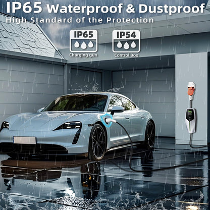 Mobile EV Wallbox/laadstation 11KW type 2 oplaadkabel [3-fasig|8~16A], draagbare auto EV oplader oplaadkabel type 2 met LED-display, tijdfunctie en IP65 waterdicht, voor EV PHEV IEC (6 m)