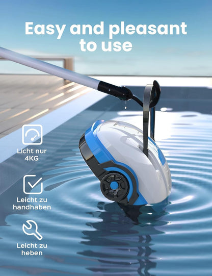 <font dir="auto" style="vertical-align: inherit;"><font dir="auto" style="vertical-align: inherit;">        WYBOT Pool Robot for Above Ground Pools, 50m², Dual-Motor Robot with Independent Parking | Wireless Pool Robot with White Battery       </font></fo