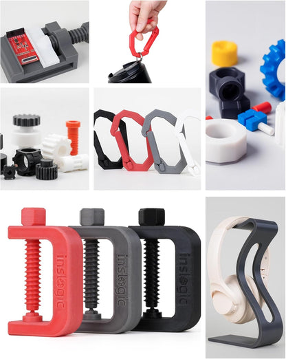 Inslogic Voorafgedroogd PETG Pro 1.75mm, Hoogsnelheid Mat PETG Pro 3D Printing Filament, Geschikt voor de Meeste FDM 3D-printers, 10kg Bundle (5 Zwart + 5 Wit)