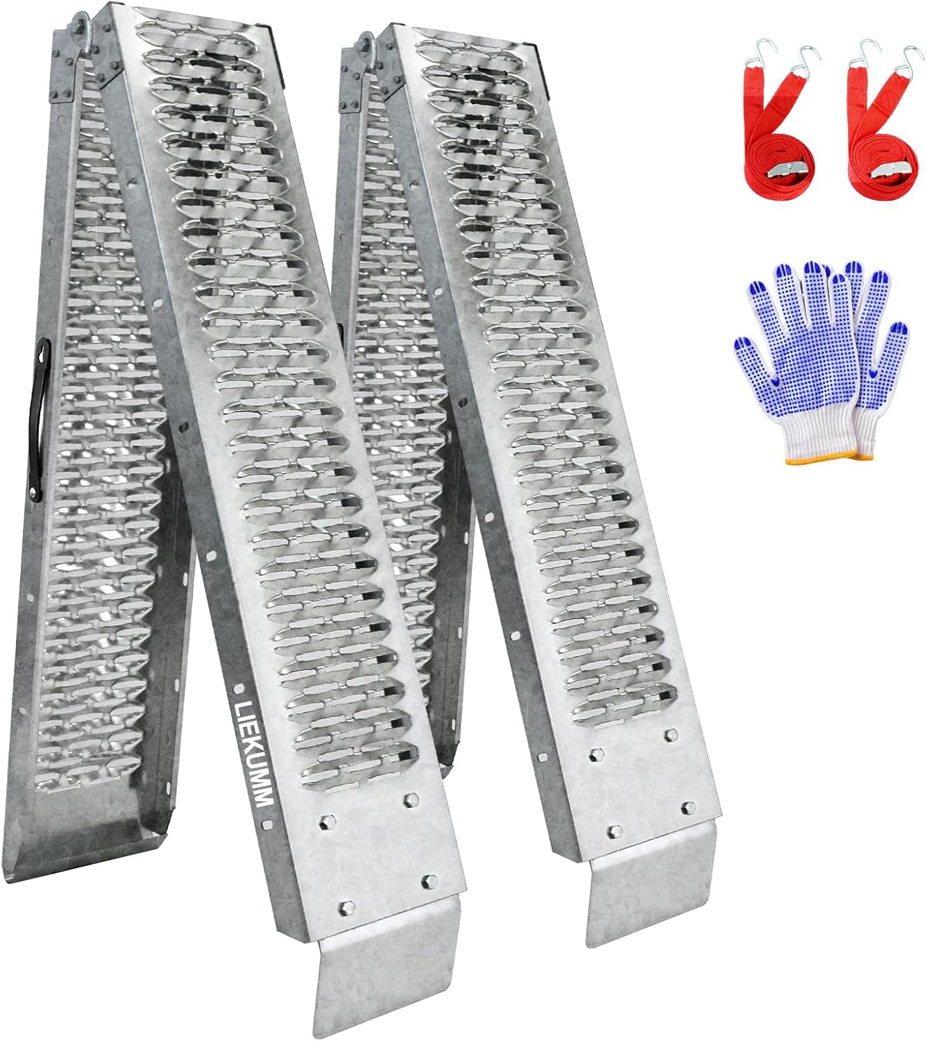 LIEKUMM Laadhelling, 210 cm motorhelling, capaciteit 440 kg, opvouwbare oprijplaat voor motorfiets, scooter, aanhanger, bestelwagen, 2 stuks