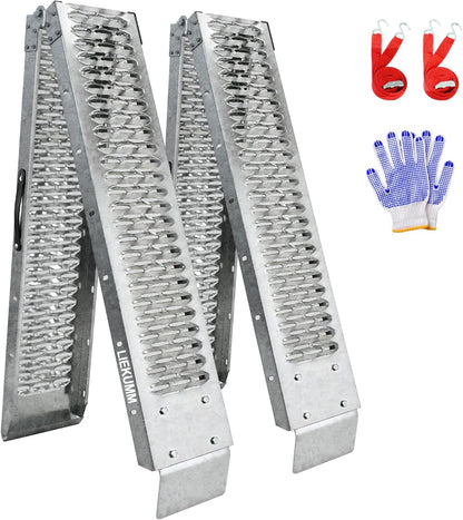 LIEKUMM Laadhelling, 210 cm motorhelling, capaciteit 440 kg, opvouwbare oprijplaat voor motorfiets, scooter, aanhanger, bestelwagen, 2 stuks