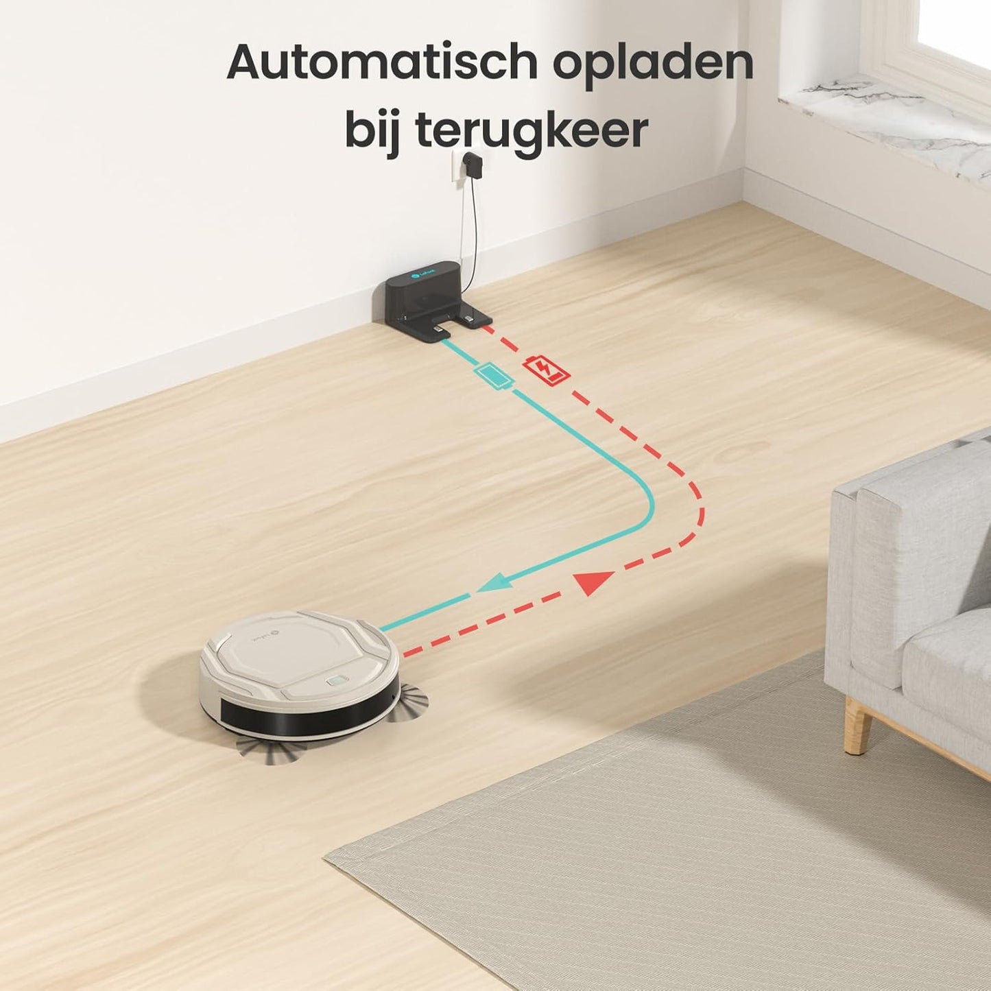 Lefant Dunne robotstofzuiger, 2200 Pa, stil, 55 dB, verbonden met wifi/Bluetooth/Alexa/app, 120 minuten batterijduur, zelfopladen, ideaal voor dierenharen op harde vloeren, M210P champagne