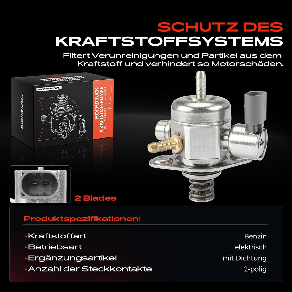 Hogedrukpomp Voor 1.8 Benzinemotor – Brandstofpomp – Benzinepomp – Brandstofdrukpomp – Hogedruk Brandstofpomp – Elektrisch – 2-Polig
