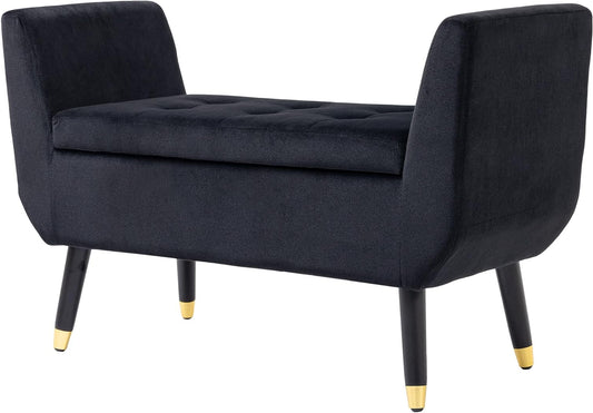 Gestoffeerde Bank – Sofa – Zitbank – Kistbank – Zitkruk – Met Opbergruimte – Zachte Fluweelbekleding – Stevige Rubberhout Poten