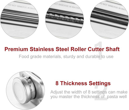 Pasta Attachment voor KitchenAid Stand Mixer Inbegrepen Pasta Sheet Roller, Spaghetti Cutter en Fettuccine Cutter Pasta Maker RVS Accessoires 3 Stks door Gvode