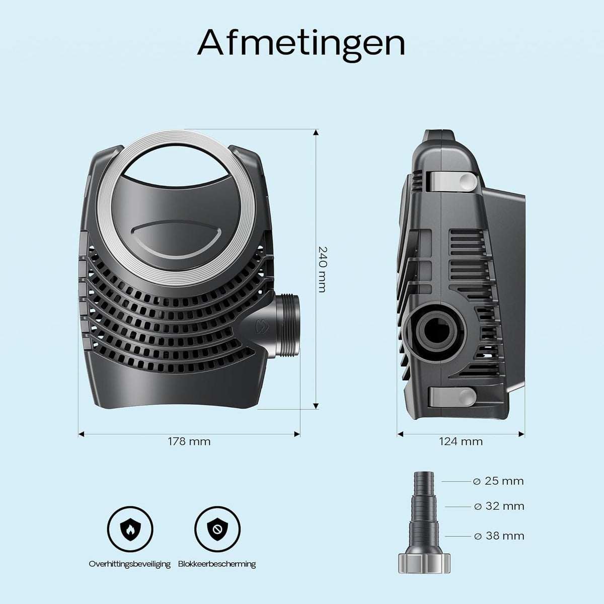 SunSun CPF-280 set - tot 8000l - UVC 11W - NEO3800 pomp slang vijverfilterset
