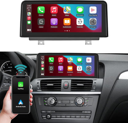 Ninetom 10,25 inch autoradio touchscreen voor 2013-2016 BMW X3/X4-serie F25 F26 met NBT-systeem, ondersteuning voor Apple CarPlay/Android Auto/Mirrorlink/navigatie, autoradio-upgrade