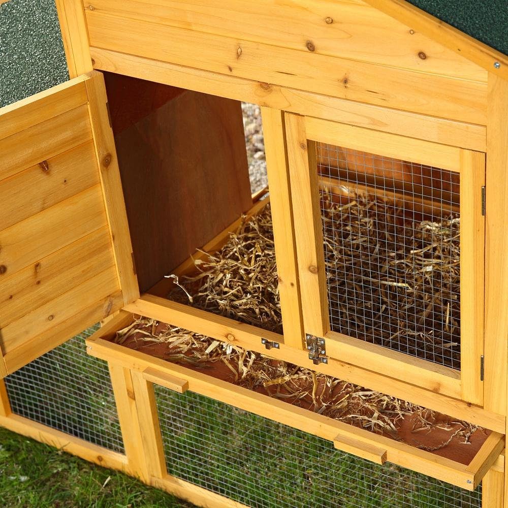 Melko Chicken Coop with Spout for 4-6 Chicken Coop 168 x 75 x 103 cm Chick Coop Chicken Aviary Including Nesting Box with Lid Holder, Weatherproof Impregnated - QUORE