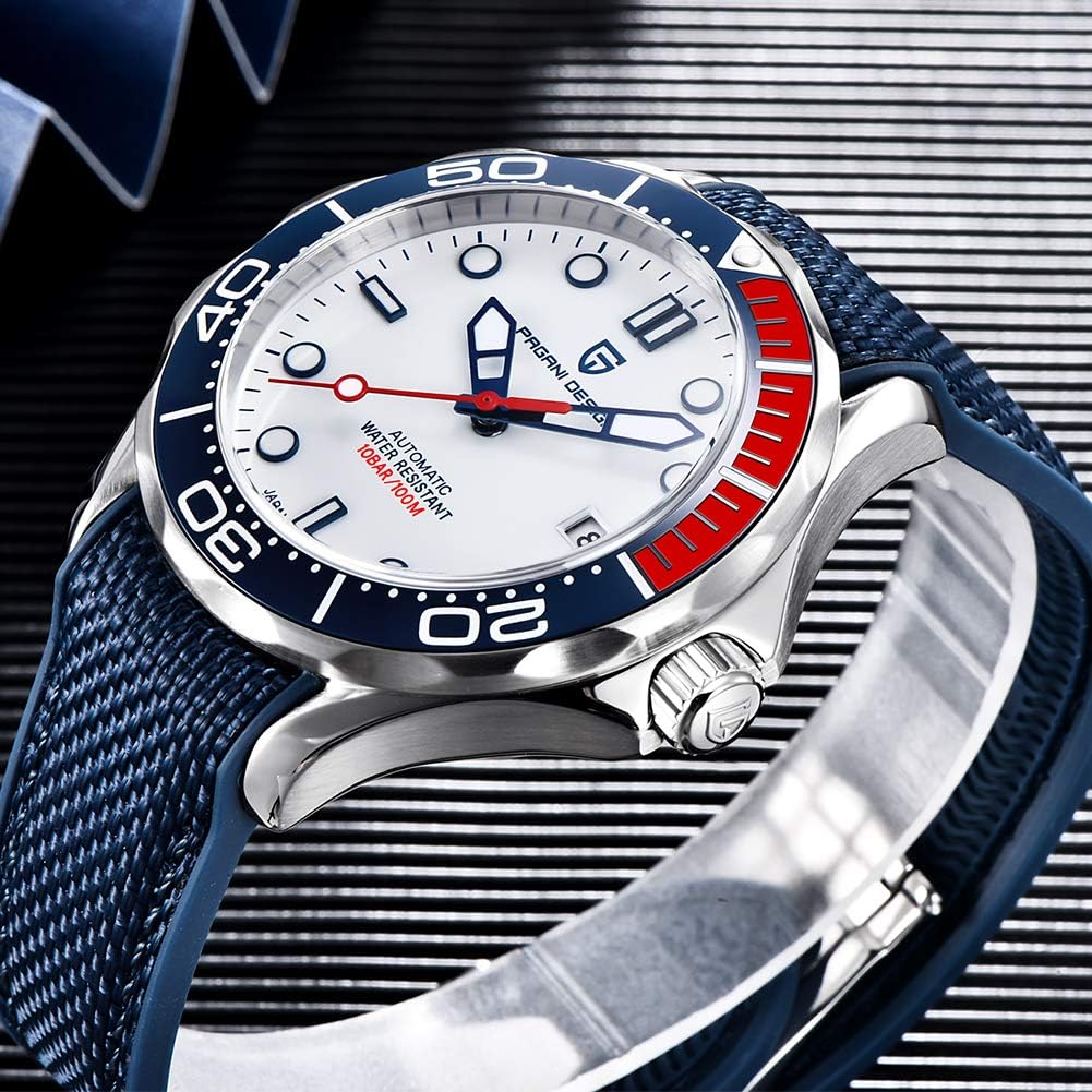 Pagani Design 007-Model Heren Automatische Horloges NH35 Beweging Roterende Keramische Bezel Roestvrij Staal Waterdicht Zelf Windend Polshorloge