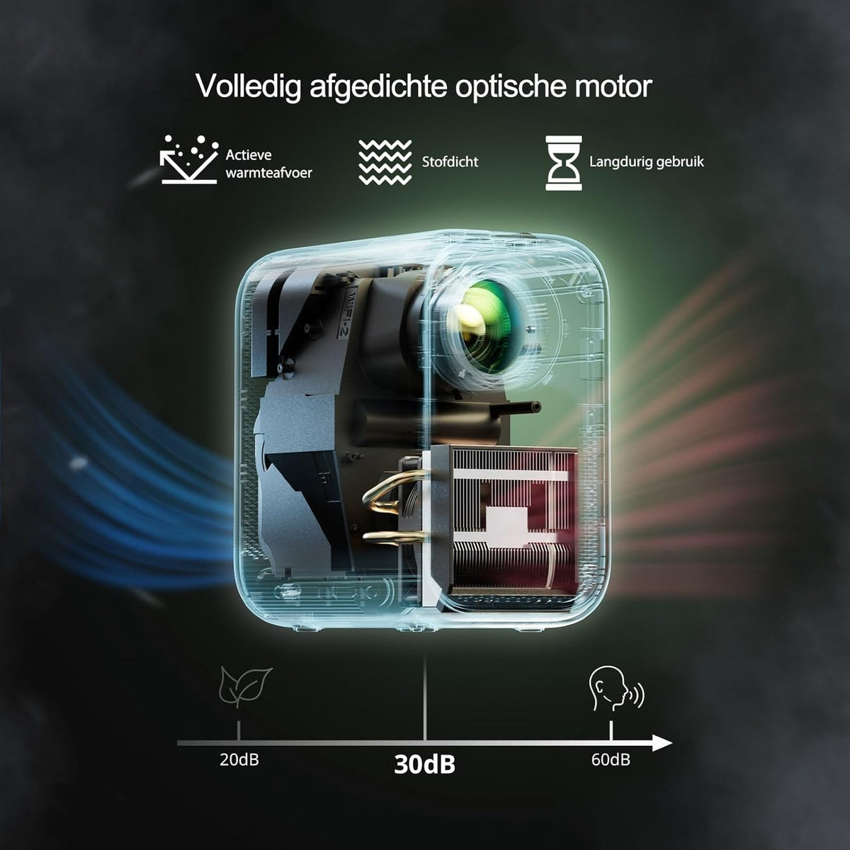 WEMAX 4K Projector【Netflix Gecertificeerd & Google TV】Draagbare Projector met Standaard【4K Ondersteuning & 1080P Native】320 ISO Lumen, Dolby Audio, HDR 10, WiFi/Bluetooth, Smart Projector Home Cinema