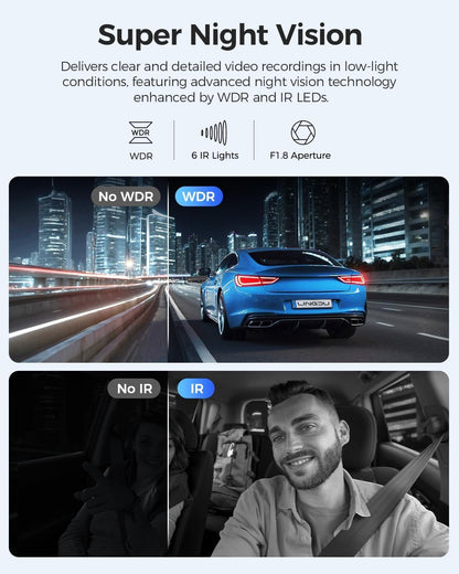 Dashcam Voor En Achter – Autocamera, Dashboardcamera, Mini Dashcam, Verborgen Dashcam – 4K Voor + 1080p Achter – 24 Uur Buffer Parkeermodus