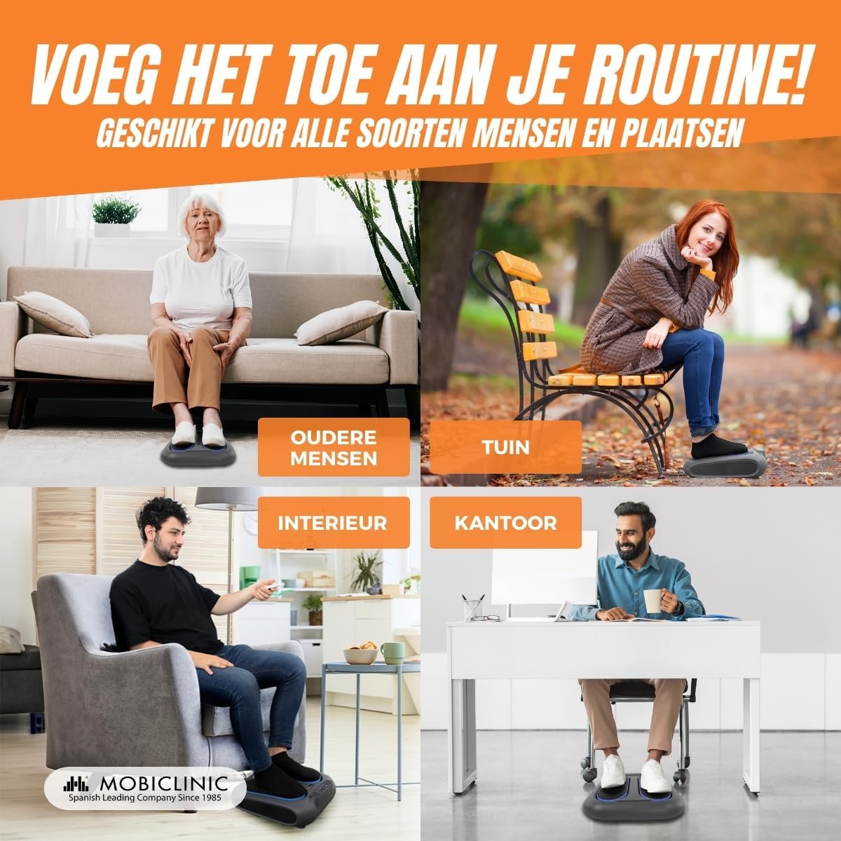 Bloedcirculatieapparaat voor benen en voeten – Voetmassageapparaat – Beenmassageapparaat – Vibrerend massageapparaat – Massageapparaat voor voeten en benen – Afstandsbediening – 10 Snelheden en 5 Programma's