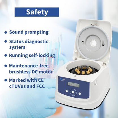 Laboratoriumcentrifuge – Benchtop Centrifuge – Tafelcentrifuge – Tafelmodel Centrifuge – Buisjescentrifuge – 8 X 15 Ml En PCR-vaten – 300-4000 Tpm – 1860 X G, Stil ≤ 55 dB