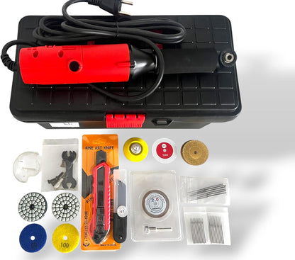 Precisieslijpmachine set 550 W met snelheidsregelaar en accessoires – snijden en afwerken van tegels, steen en afschuiningen