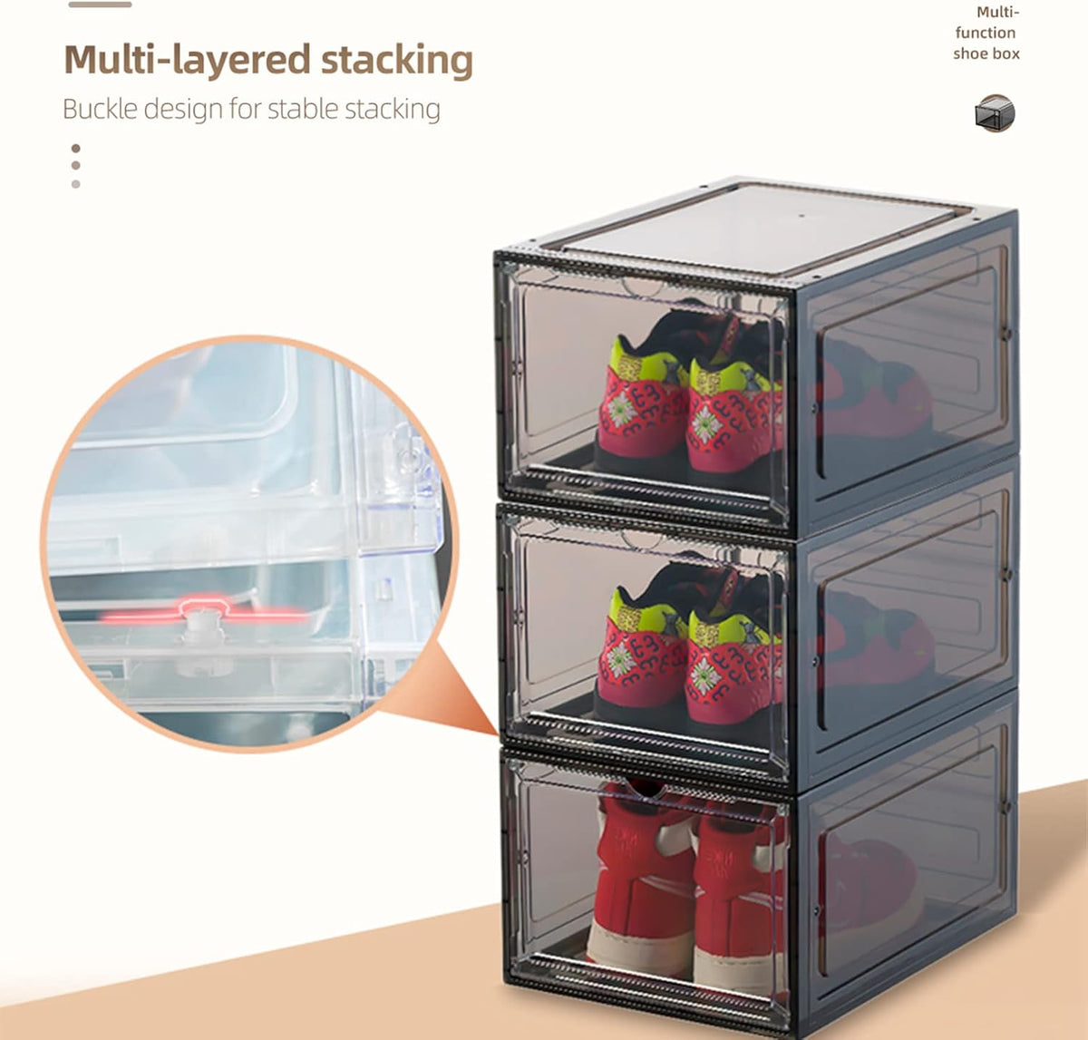 Schoenenorganizer, 20 stuks. Transparante schoenenopslag voor sneakers en sneakers. Schoenenorganizer voor opslag. Schoenenladen. Sneaker-exposant (Transp)