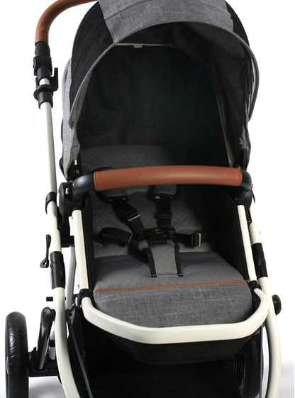 CHIC 4 BABY 177 21 Combi-kinderwagen Torre, set met reiswieg, sportzitje en Maxi-Cosi-adapter, grijs