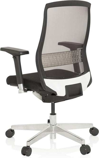 hjh OFFICE FOUNTAINE 657658 bureaustoel zwart draaistoel ergonomisch met zelfherstellende netrug
