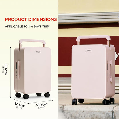 TUPLUS 50,8 cm handbagage harde bagage lichtgewicht ABS reiskoffer met brede handgreep spinner wielen TSA combinatieslot, balans serie 2.0, Sakura Roze, Carry-On 20'', Koffer