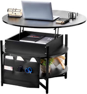 Koffietafel - Table - Coffe table - Living Room Table - Lift Top salontafel - tafel met extra opbergruimte - omklapbare salontafel voor de woonkamer - 35in - Zwart - 57.76lbs