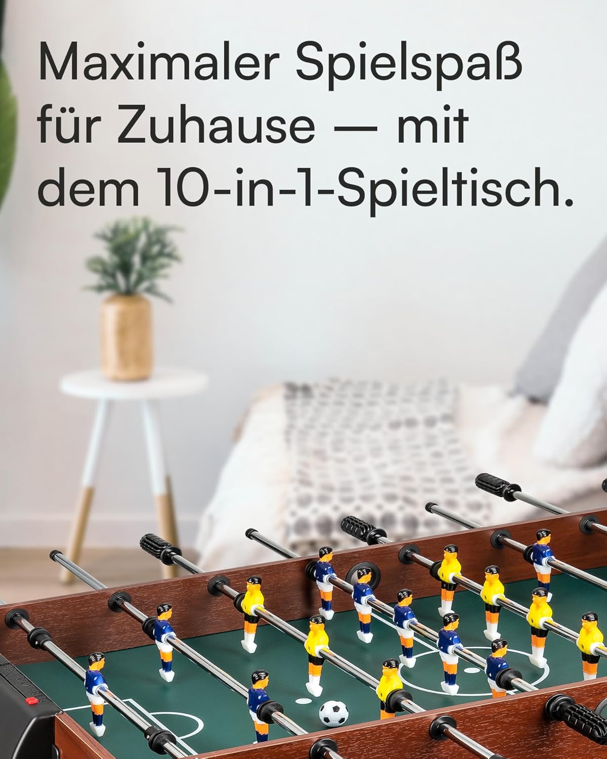 shelfmade Multifunctional Game Table, Children's Table Football, Wood, Convertible Pool Table, Mini Table Tennis Table - Multi Play Table for Adults - 10 Games in 1 - QUORE