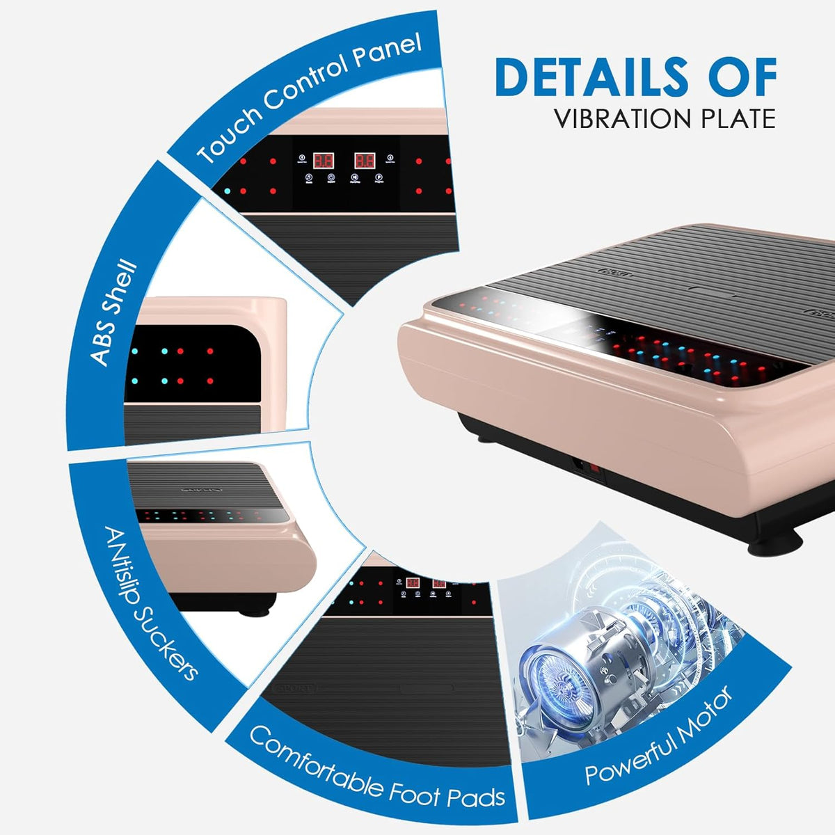 RINKMO Full Body Vibration Plate Training Machine, Fitness Platform with Resistance Bands, Bluetooth Speaker for Home Training Equipment and Loss of - QUORE