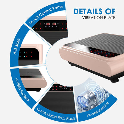 RINKMO Full Body Vibration Plate Training Machine, Fitness Platform with Resistance Bands, Bluetooth Speaker for Home Training Equipment and Loss of - QUORE
