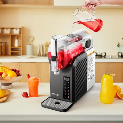VEVOR - Slushie machine 2 l/68 oz, zonder ijs, slushie machine voor thuis, bevroren drankmachine met 6 vooraf ingestelde programma's, zelfreinigende madeliefjesmachine