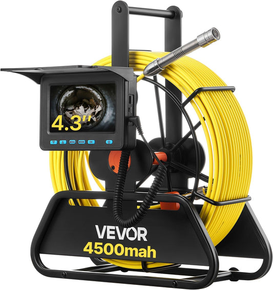 VEVOR Endoscoop 50 m, industriële endoscoop met HD-scherm, 480p, waterdichte slangencamera's, IP68, met 6 leds en 16 GB kaart voor leidingen