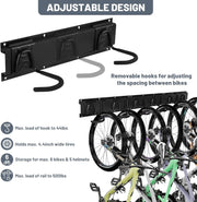 Fietsenrek - Fietsstandaard - Fietshouder - Fietshaak - voor 6 Fietsen  - 5 Helmen - Verstelbare - Verticale Wandfietsophanging - met Framebescherming - voor Woning - Garage - Opslag - Zwart