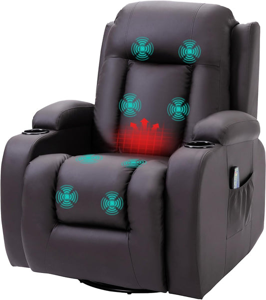 Massagefauteuil Koffiebruin – Massagestoel – Relaxstoel – Relaxfauteuil – TV-stoel – 8 Trilpunten, 5 Massageprogramma's – Verwarmde Rugleuning