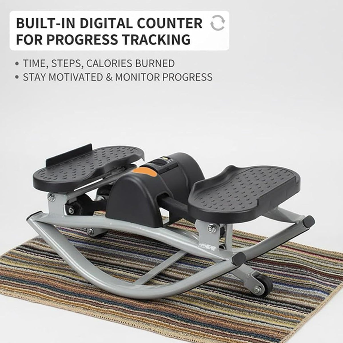 Exercise Step Machine, Portable Leg Trainer with Resistance Band, Rock Stair Training Machine, ABS with Non-Slip Pedals and Adjustable Tension, Fitness Equipment for Glutes Abs