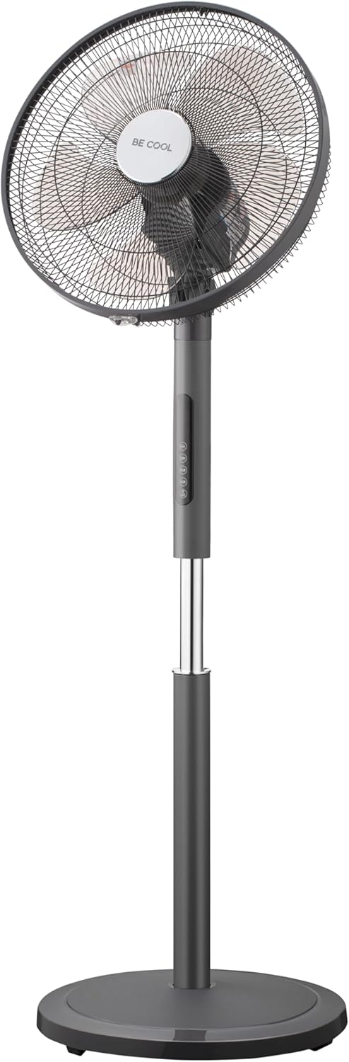 Staande Ventilator Grijs – Ventilator – Koelventilator – Luchtcirculator – Vloerventilator – Afstandsbediening – 3 Snelheden, Timer, Oscillatie En In Hoogte Verstelbaar