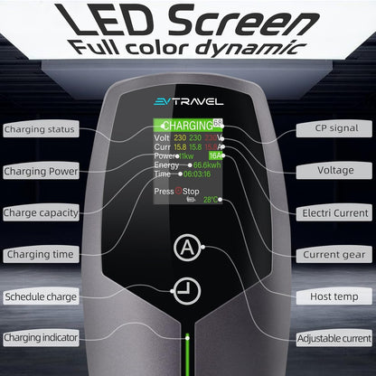 <font dir="auto" style="vertical-align: inherit;"><font dir="auto" style="vertical-align: inherit;">        Mobile Wallbox/Charging Station 11KW Type 2 Charging Cable [3-phase|8-16A], Car EV Charger Charging Cable Type 2 to CEE 16A Plug, Time Function and