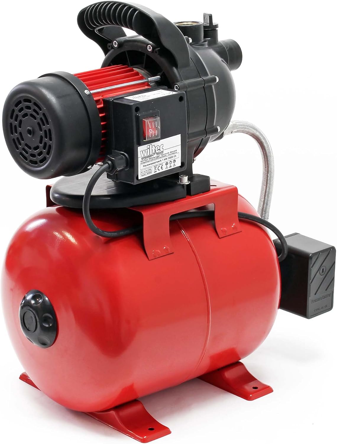 Tuinpomp – Waterpomp – Centrifugaalpomp – Dompelpomp – Regenwaterpomp – 1000 Watt – 3500 Liter per Uur – Met Drukschakelaar en Manometer