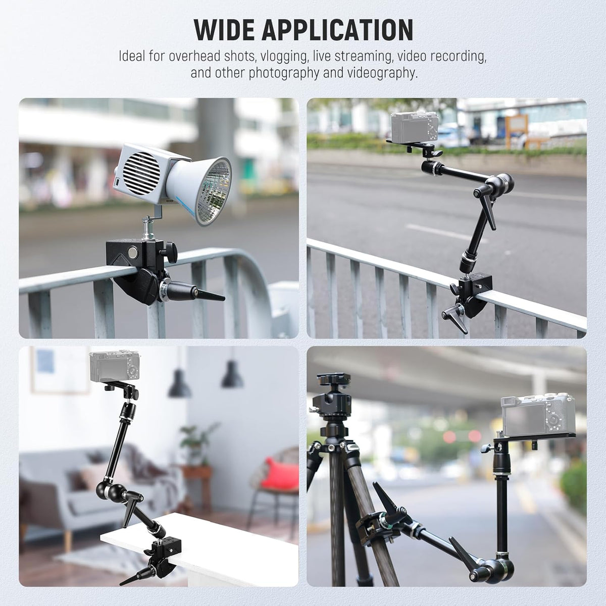 Magic Arm met Superklem – Scharnierende Arm – Cameraklem – Montagearm – Monitorhouder – 53 cm – 3 kg Draagvermogen
