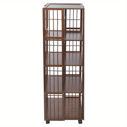 Rotating Bookshelf, 5-Tierd Mobile Bookshelf, Bookshelf with Open Design Shelving, Rotating Shelf, Spacesaving Furniture, Open Shelf, Minimalist Storage, Smooth Rotation, Easy Assembly, Adjustable Shelving, Swivel Bookshelf,