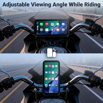 622 Draadloos CarPlay scherm voor motorfiets, 6 inch Motobike waterdicht touchscreen met lichtdetectie, ondersteunt draadloze CarPlay en Android Auto, Bluetooth Trans, GPS-navigatie