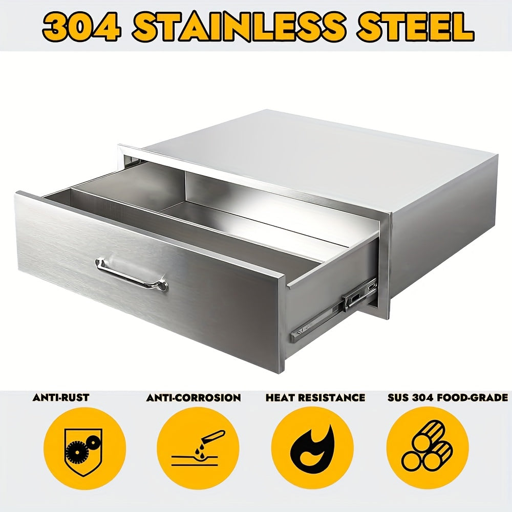 Keukenwandkastlade RVS – Keukenlade – Opberglade – Keukenkastlade – Lade Onder Kast – Ruimtebesparend – Water- En Krasbestendig – 76,2x25,4x58,42 cm – Soepel Glijsysteem – Eenvoudige Installatie