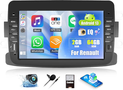 Android 13 Autoradio – Multimedia Speler – Auto Headunit – Navigatiesysteem – Inbouwautoradio – 2GB RAM + 64GB Opslag – CarPlay & Android Auto Compatibel