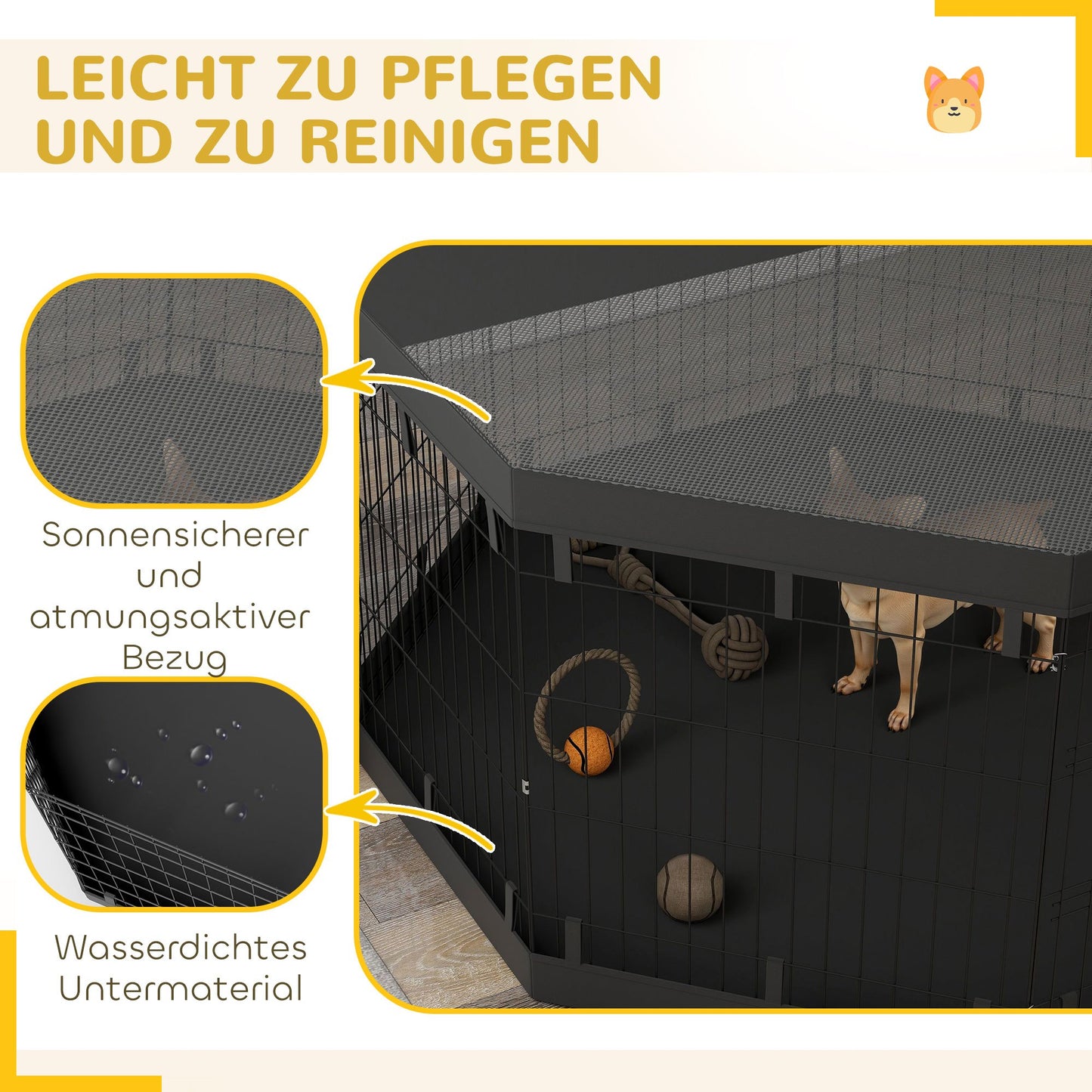 Konijnenren – Buitenren – Knaagdierenren – Puppyren – Dierenren – 159 cm Diameter – Waterdichte Bodem En Ventilerend Dak