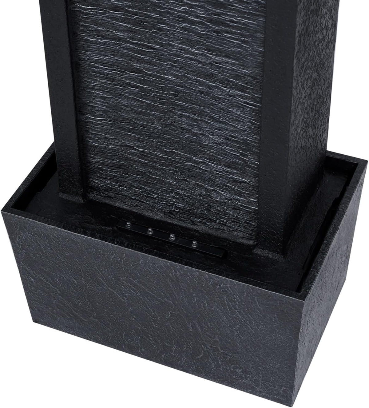 Teamson Home 37,99" Athena Zonne-energie Outdoor Moderne Waterval Fontein, Zwart