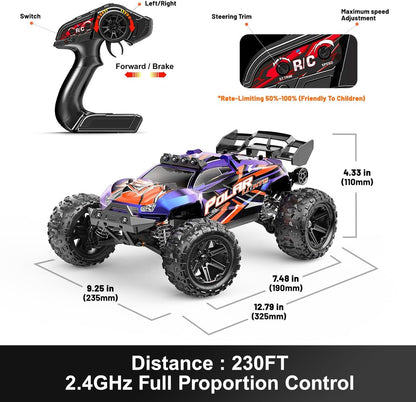 Op Afstand Bestuurbare Auto 1:14 – RC Auto – Monstertruck – 4WD Auto – Offroad Auto – Snelle 4WD RC Auto 40 km/u – Waterdicht met 2 Oplaadbare 1300mAh Batterijen
