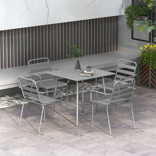 Tuinset – Tuinmeubelset – Zithoek – Balkonset – Terrasmeubelen – Stapelbare Stoelen – Stalen Frame – Compact Ontwerp 80x80x74 cm