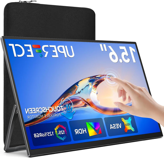 UPERFECT Portable Monitor Touch Screen 15.6 Inch 1080P FHD 125% sRGB 1500:1 Eye Care IPS Matte Ultra Thin Screen with Mini HDMI USB C for Laptop/PC/Game Consoles/Phone - QUORE